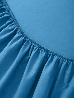 Простыня на резинке из поплина гладкокрашеного - Небесно-голубой 180х200х25