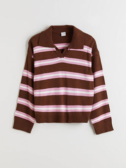 Polo Yaka K?z ?ocuk Triko Kazak