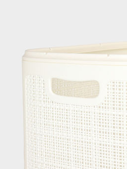 Плетёная корзина для белья с крышкой "Лён" 100л 43×32×80см, цвет белый