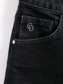 CONTE CON-621 Джинсы прямого кроя из eco-friendly денима с необработанным краем washed black
