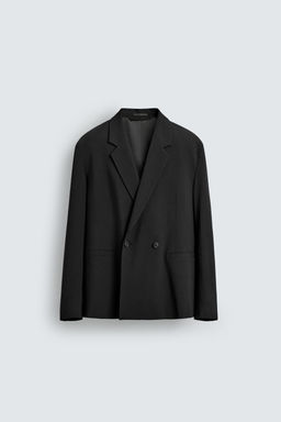DOUBLE-BREASTED WOOL BLEND SUIT BLAZER - Zara фото 6