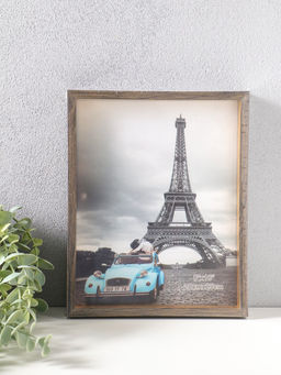 Фоторамка пластик 20х25 см "Ламберто" бежево-чёрный с золотом 26х21х3,5 см