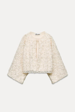 SEQUINNED BEADED CARDIGAN - Zara фото 7