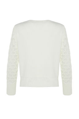 Ekru Basic Ajurlu/Delikli Triko Kazak TWOAW22KZ1422 - Trendyolmilla фото 8