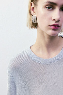 Metallic knitted T-shirt