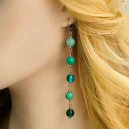 Серьги из муранского стекла LS3247/бирюзовый