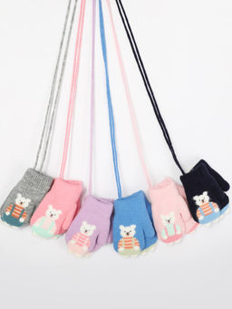 Варежки детские на шнурке Kim Lin - Соль&перец фото 5