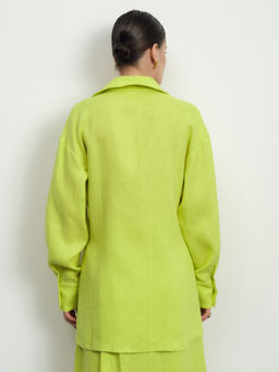 Рубашка льняная 80990 лайм