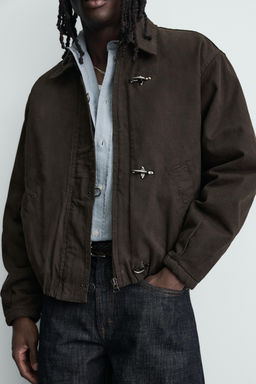 CROPPED FIT JACKET WITH FIREMAN CLASP - Zara фото 7