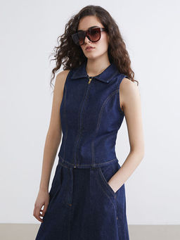 G?mlek Yaka Kad?n Jean Yelek