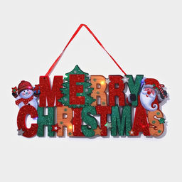 Новогоднее светящиеся украшение настенное Merry Christmas, подвеска, 19?41 см