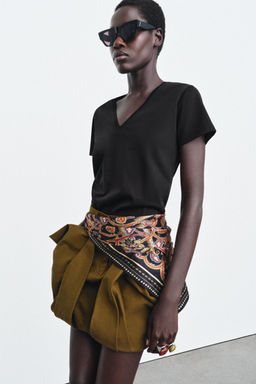 INTERLOCK V-NECK T-SHIRT - Zara фото 2
