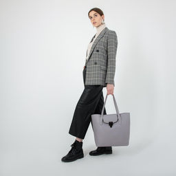 Сумка-тоут на молнии, цвет сиреневый - Simaland фото 6