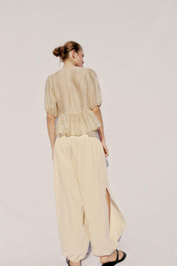 PANTAL?N BOMBACHO LAZADA / Beige claro - Zara фото 3