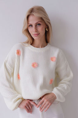 9837 Джемпер белый с цветами - Martichelli фото 9