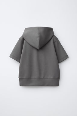 SUDADERA CAPUCHA MANGA CORTA SPORTY CON MODAL / Gris antracita - Zara фото 2