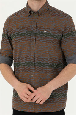 Мужская рубашка антрацитового цвета с длинным рукавом - U.s. polo assn фото 6