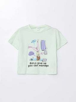 Bisiklet Yaka Bask?l? K?z ?ocuk Pijama ?st