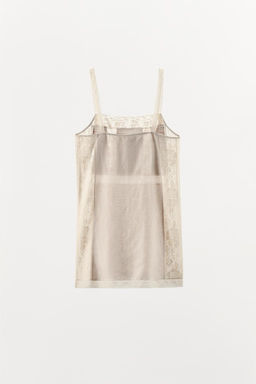 PLEATED LACE STRAPPY DRESS - Zara фото 8