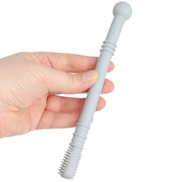 Прорезыватель силиконовый M&B, логопедический, от 3 мес., серый