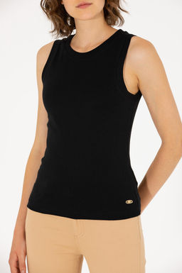 Женская черная футболка с круглым вырезом Basic - U.s. polo assn фото 6