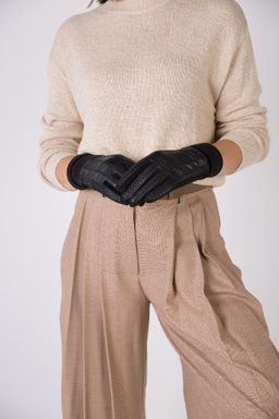 Перчатки из экокожи, экозамши и шерсти