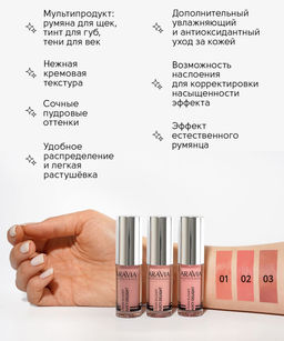 ARAVIA Professional Румяна жидкие кремовые JUICY DELIGHT, 5 мл - 02 blusher  фото 4