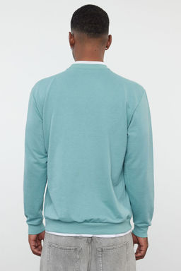 TRENDYOL MAN Mavi Regular/Normal Kesim Sweatshirt TMNAW22SW0658 - Trendyolmilla фото 5