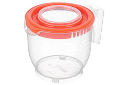Ёмкость для миксера (блендера) 2,2 л 22,5*17*16 см с крышкой, прозрачная/коралловая (459)