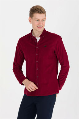 U. S. Polo Assn Мужская рубашка с длинным рукавом вишневого цвета - U.s. polo assn фото 7