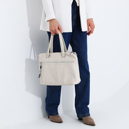 Сумка-тоут на молнии, 2 наружных кармана, цвет бежевый - Simaland фото 8