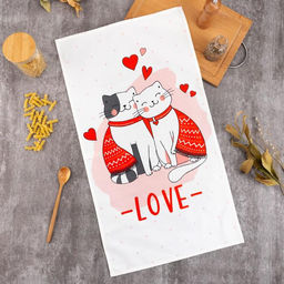 Полотенце Этель "Cat&apos;s love" 40×73 см, 100% хлопок, саржа 190 г/м²
