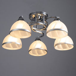 Светильник потолочный BayerLux «Каспиан», люстра 5хЕ27, 40 Вт, хром, 56×56×22 см