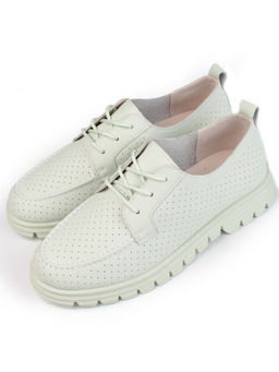 03-PDD161-3 LT. GREEN Полуботинки женские (натуральная кожа)