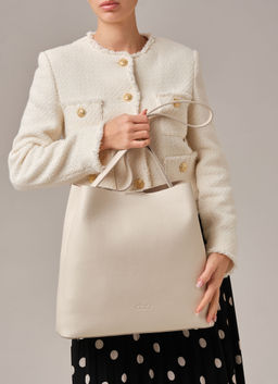 Кожаная сумка шоппер Olga DBR 30948 светлый крем  фото 3