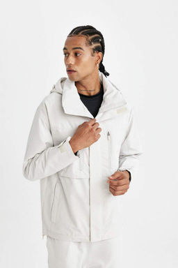 Водоотталкивающее водонепроницаемое пальто с капюшоном стандартной посадки DeFactoFit  фото 7