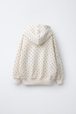 SUDADERA CAPUCHA TOPOS Y TEXTO / Crudo - Zara фото 2