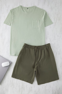 TRENDYOL MAN Siyah Gri Regular Fit Orme Sortlu Buyuk Beden Pijama Tak?m? TMNSS25AI00007 - Trendyolmilla фото 2