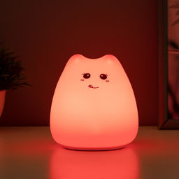Фигурка световая RISALUX «Антистресс мякиш кошечка», LED-ночник, RGB, от батареек, 3×ААА, 9.5×9.5×10.5 см