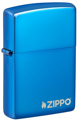 Зажигалка ZIPPO Логотип с синим глянцевым покрытием | Logo High Polish Blue 20446ZL