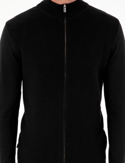 Siyah Slim Fit Fermuarl_ Triko H_rka - Pierre cardin фото 6
