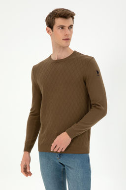 Мужской свитер цвета хаки Неожиданная скидка в корзине