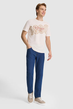 Erkek Krem Regular Fit Bisiklet Yaka Ti__rt - U.s. polo assn фото 4