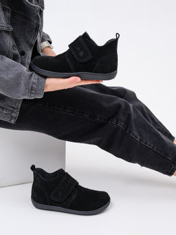 Ботинки женские демисезонные черные 209.NATAbl.Черная замша/Шерсть
