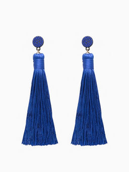 Серьги Кисти гармония, цвет синий L кисти 9.5 см