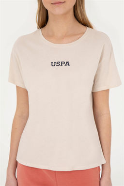 Женская кремовая футболка с круглым вырезом - U.s. polo assn фото 6
