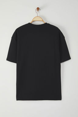 TRENDYOL MAN Siyah Oversize/Genis Kesim Nak?sl? Dokulu T-Shirt TMNSS25TS00129 - Trendyolmilla фото 3