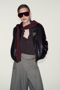 LONG HOUNDSTOOTH BERMUDA SHORTS WITH CHAIN BELT - Zara фото 2