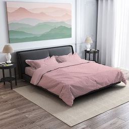 Постельное белье, комплект 1,5 спальный "Вестерн, пудровый" 3 предмета: пододеяльник 145х215см, простыня классическая 150х215см, 1 наволочка 70х70см с клапаном-запахом, бязь "Комфорт" 121г/м2, хлопок 100%, упаковка "эконом" 32х41х2,5см, "Домашняя мод