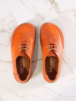 Босоногие туфли 188.natabr.Оранжевый наплак+оранжевая замша